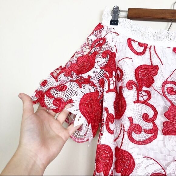 Alexis Karol Off The Shoulder Lace Top Size XS C23 - Picture 3 of 6